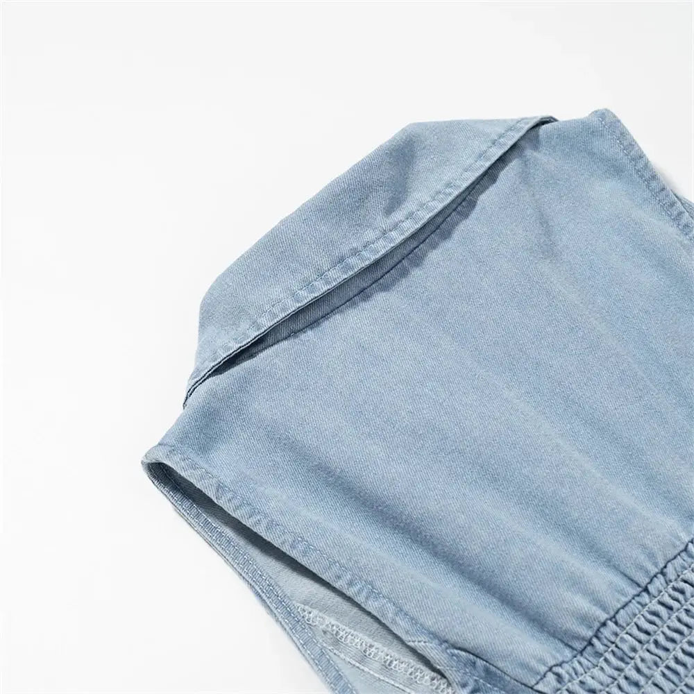 Blue Denim Maxi Dress for Women