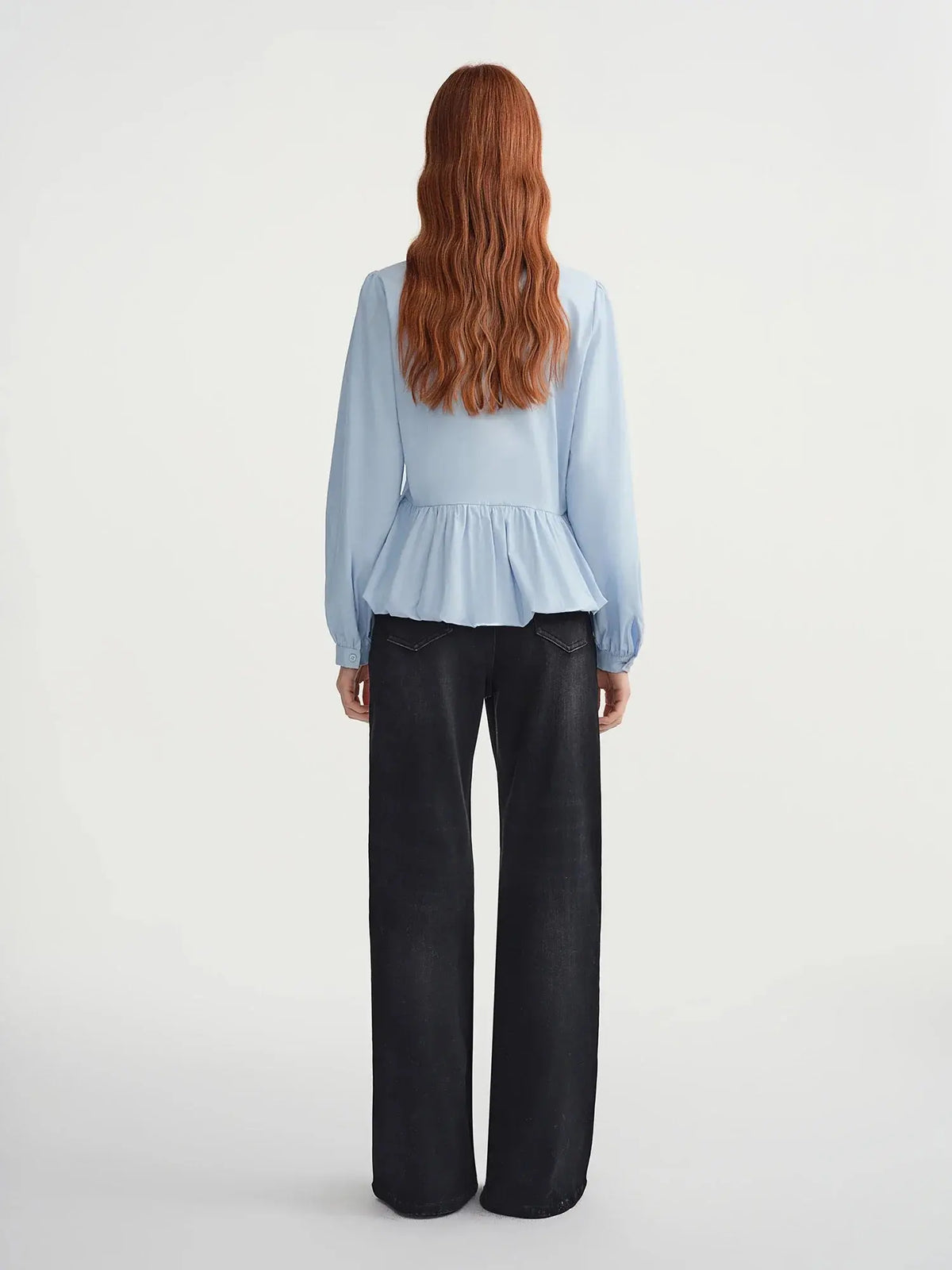 Women's Plus-Size Relaxed Winter Shirt with Lace Collar & Patch Pocket