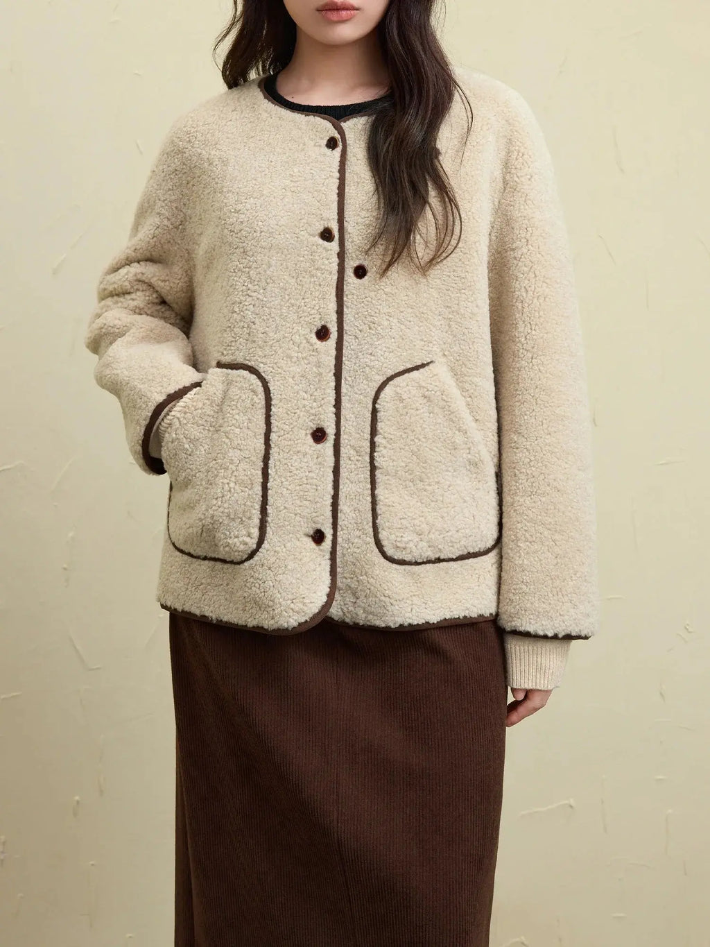 Chic Faux Fur Winter Coat with Coordinating Scarf