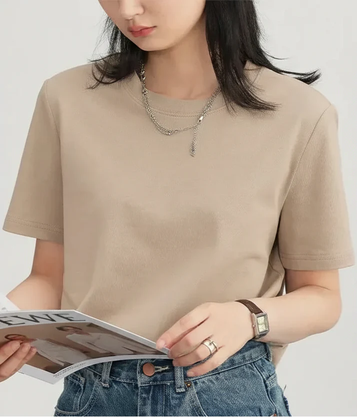 Basic O-Neck Tee Casual Solid Short Sleeve T-Shirt