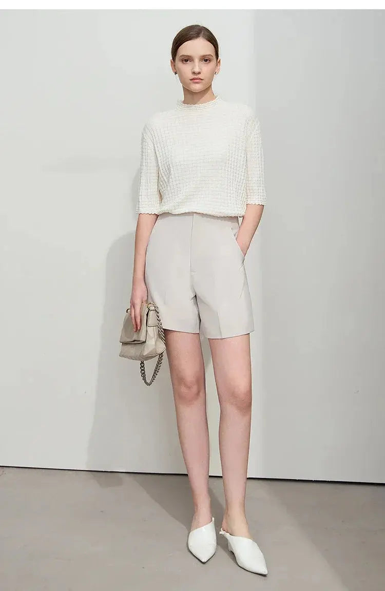 Elegant Mock Neck Slim Knit Sweater