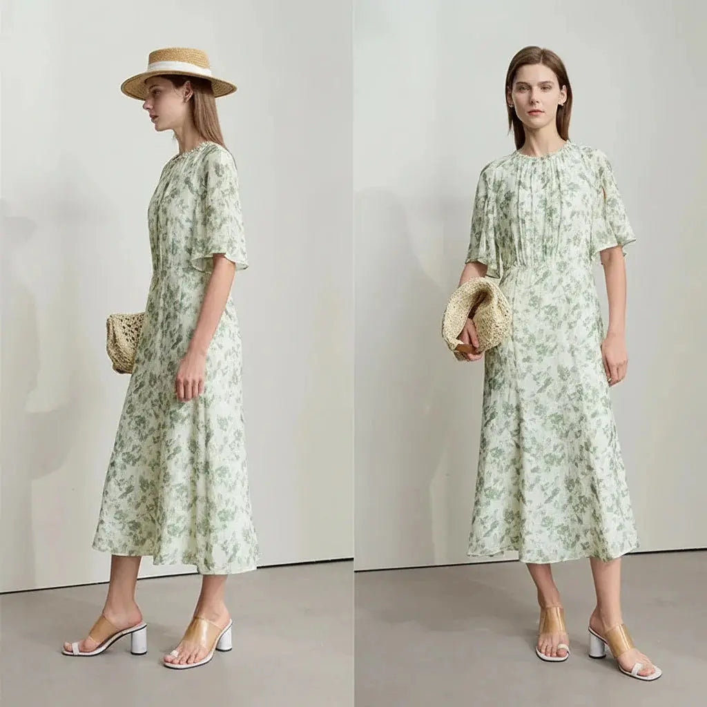 Minimalist Summer Round Neck Midi