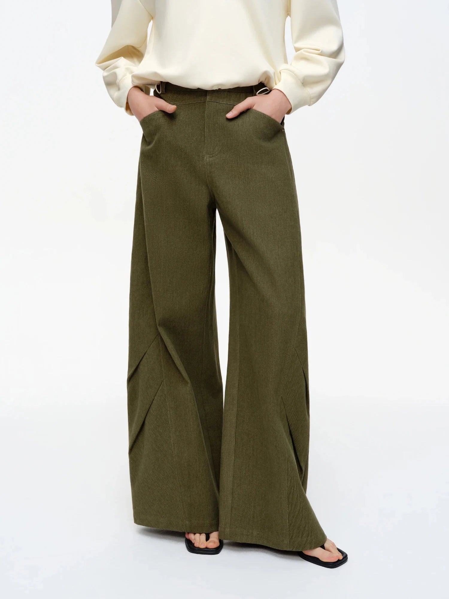 Women’s Retro Cargo Scimitar Pants Loose Cotton Trousers