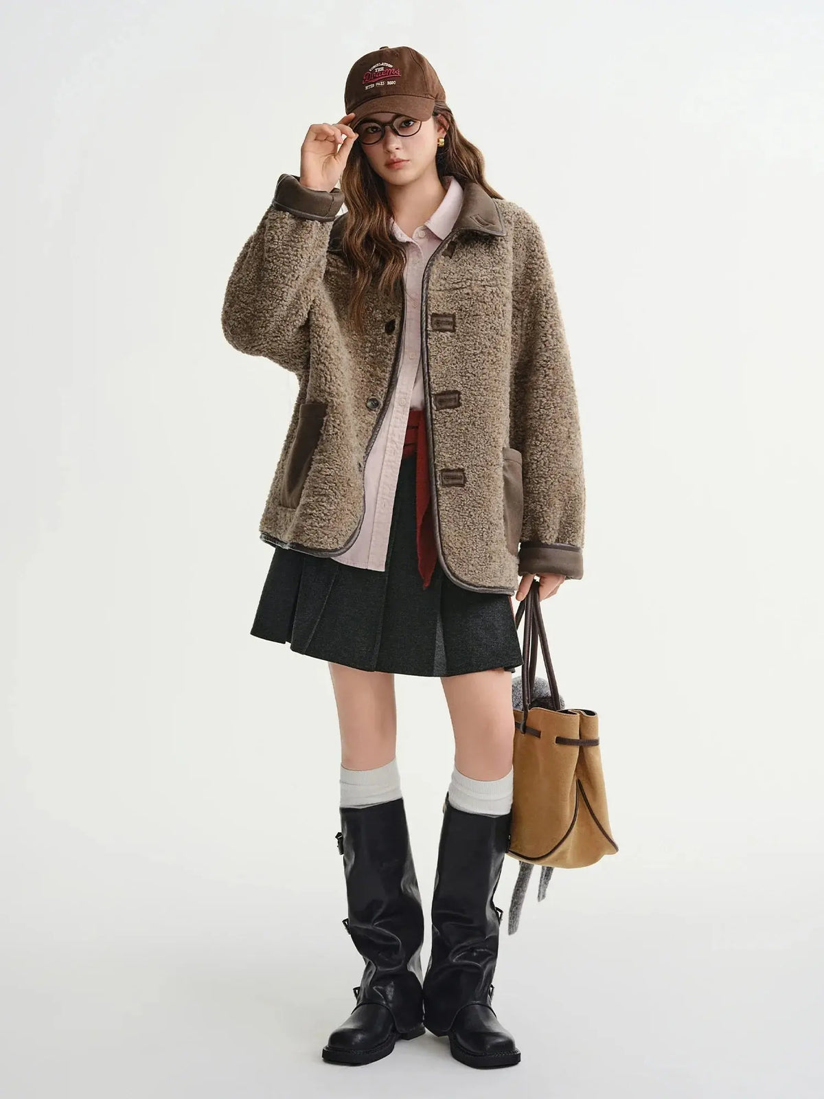 Vintage American Style Brown Fur Jacke