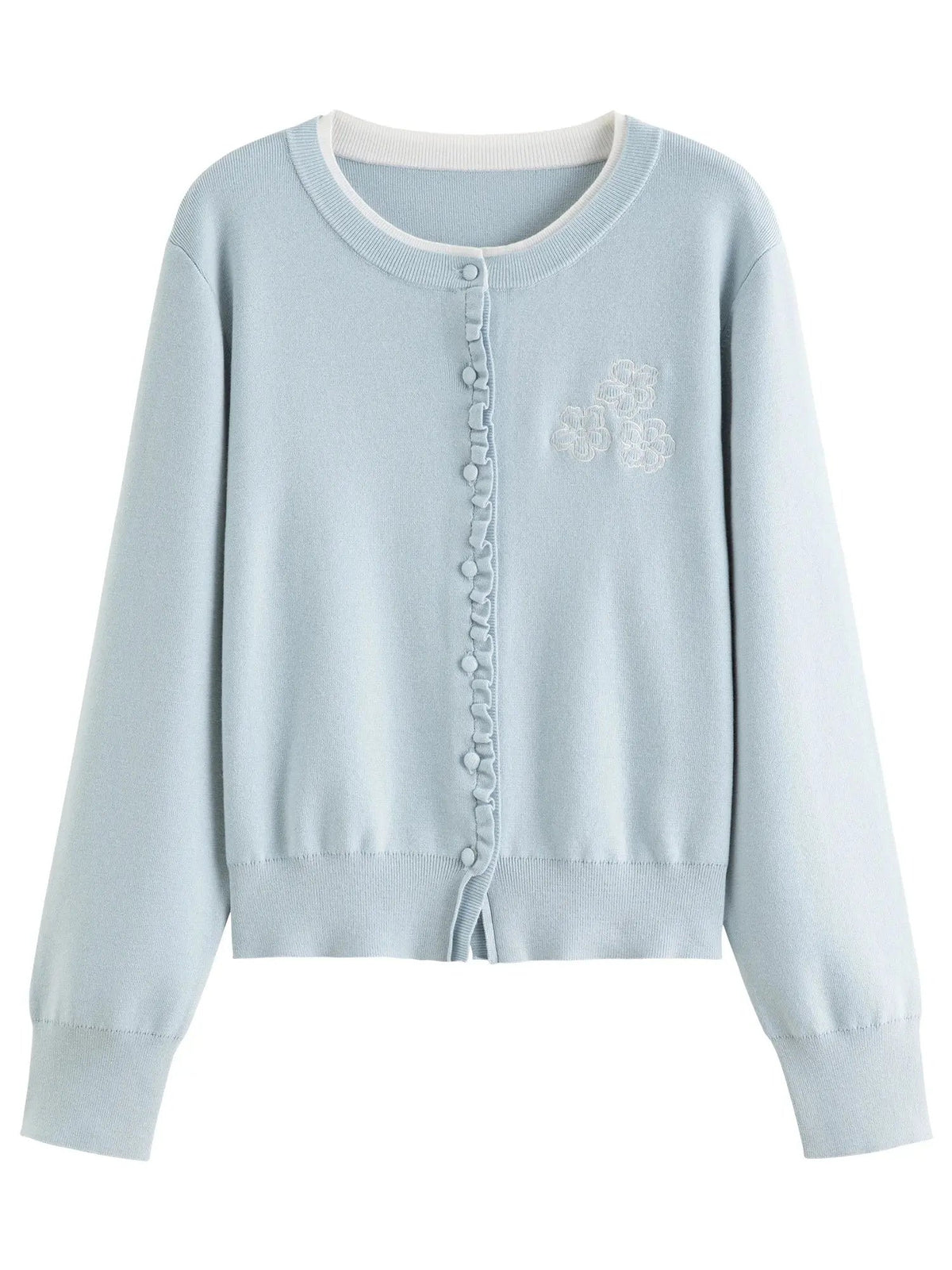 Vintage-Inspired Floral Ruffle Knit Top