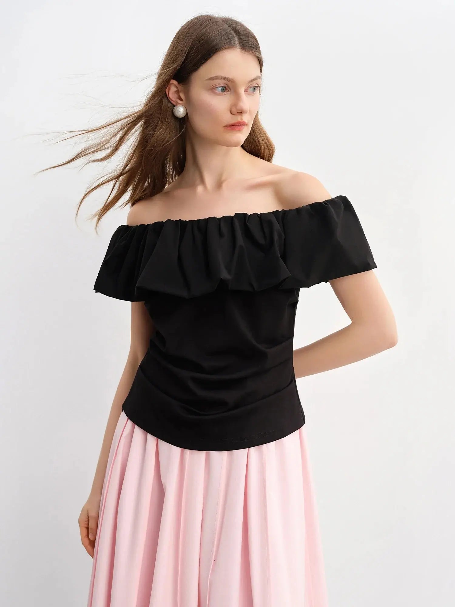 Long Pleated Slimming Skirt - Plus Size