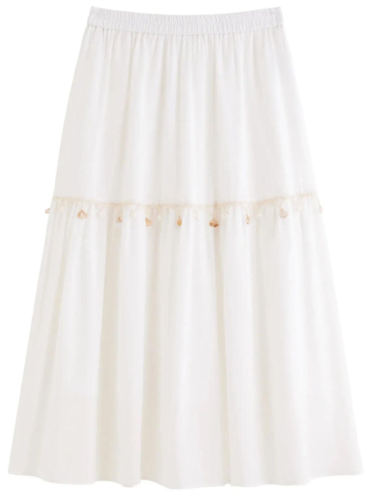 Women's Wave Pattern Shell Lace A-Line Umbrella Skirt