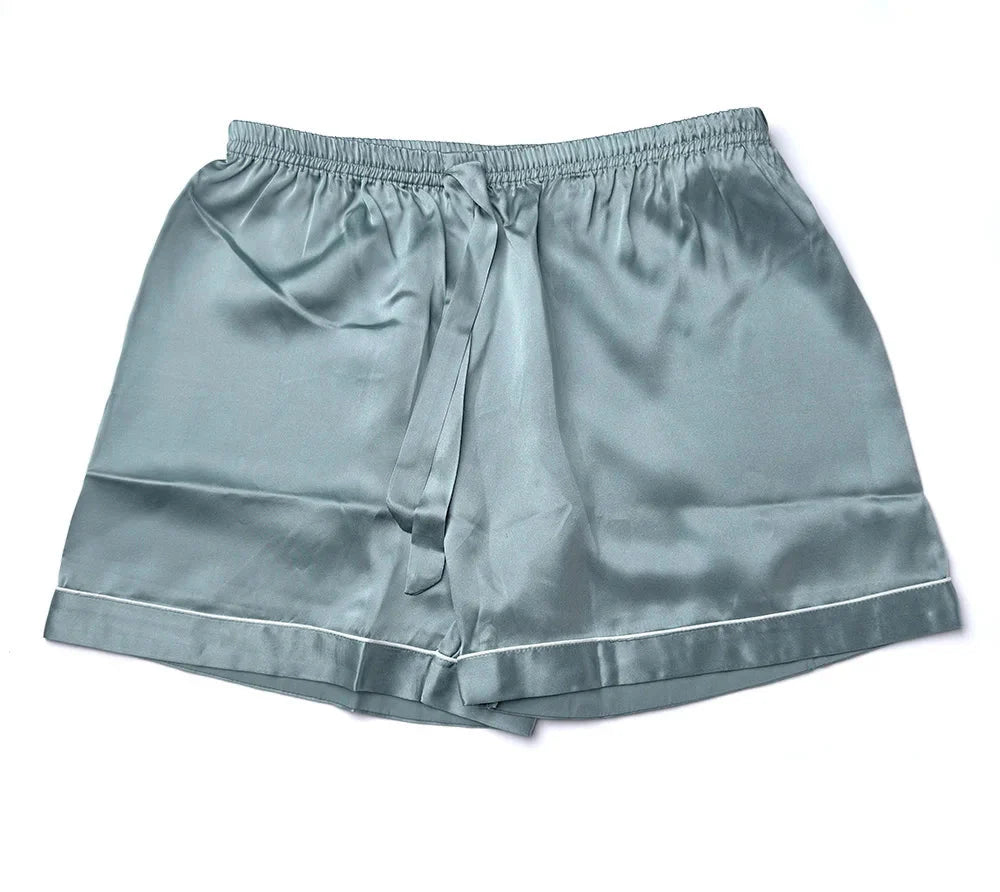 Real Mulberry Silk Pajama Set: Short Sleeve & Shorts