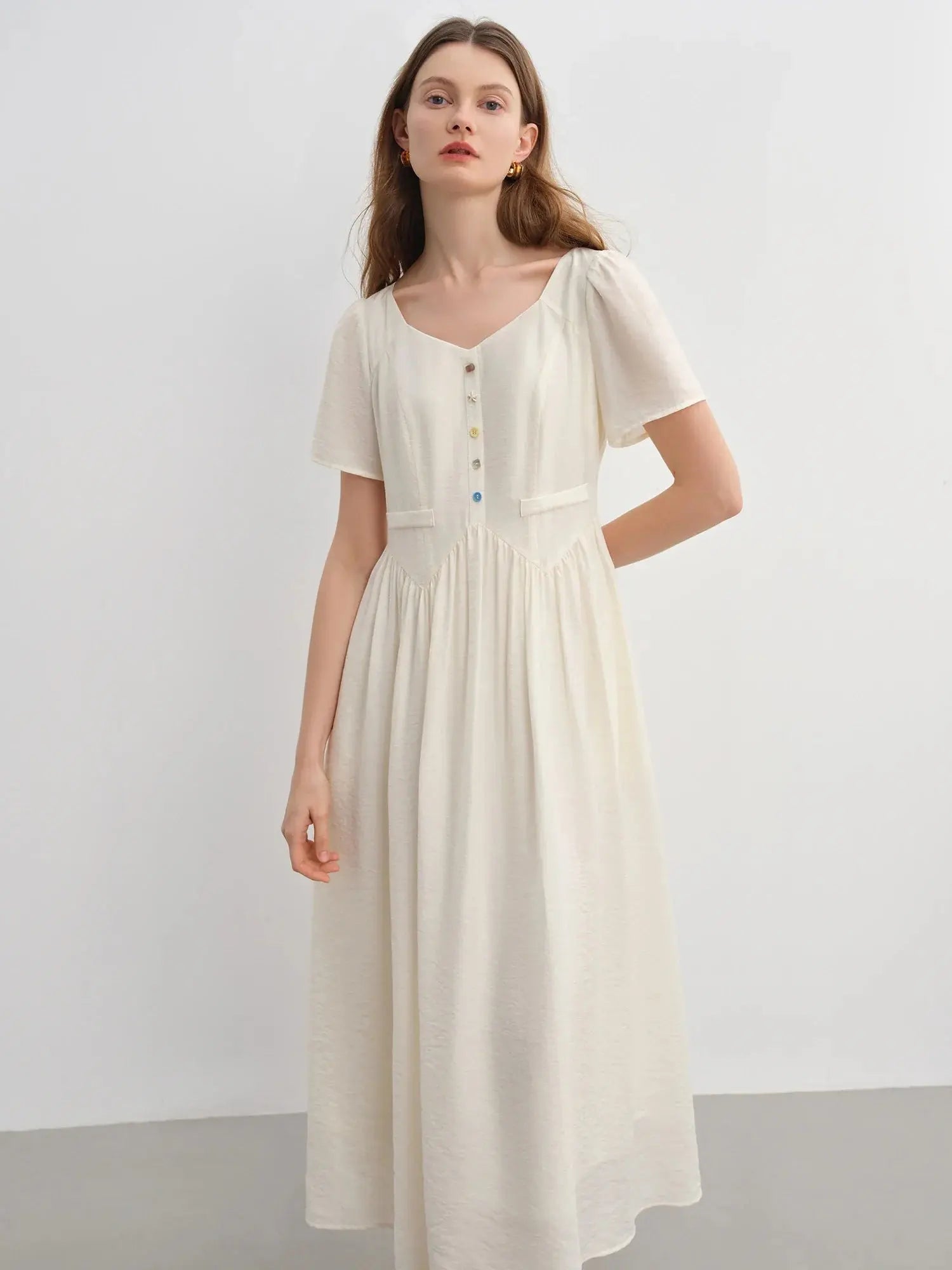 Vibrant Button-Down Style in White Sand & Sea Salt