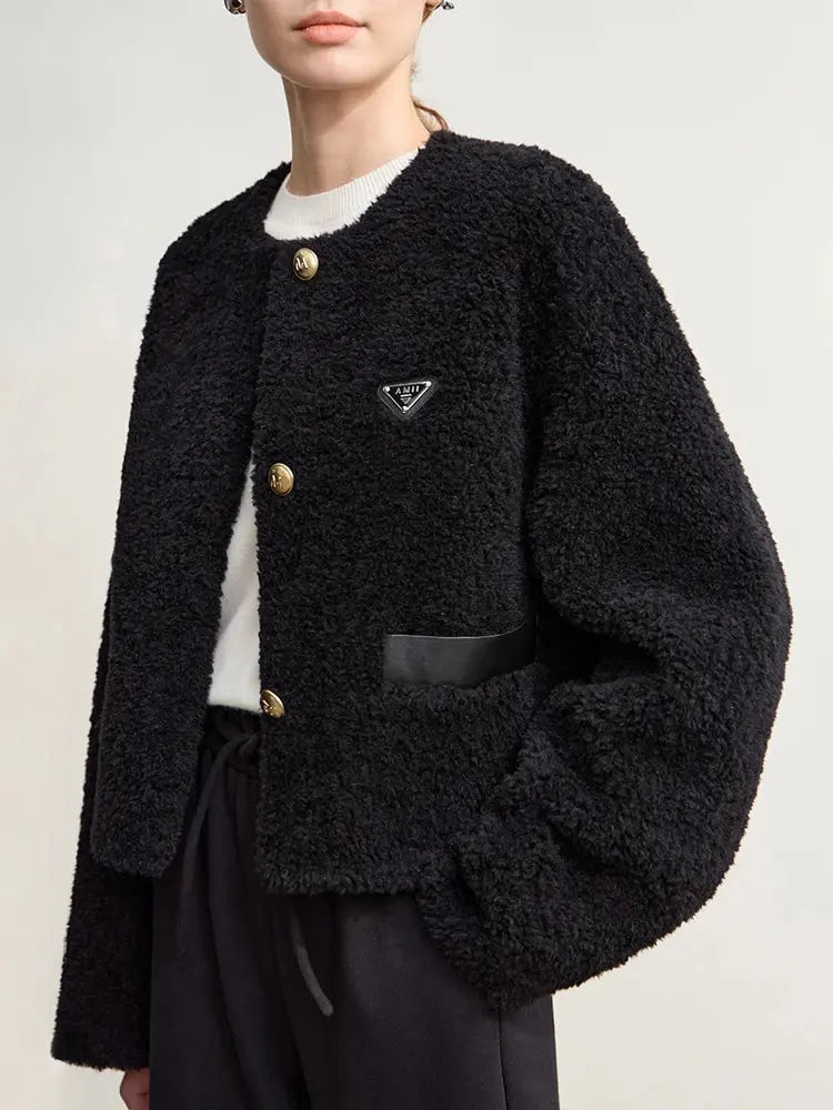 Elegant Wool Blend Short Winter Coat