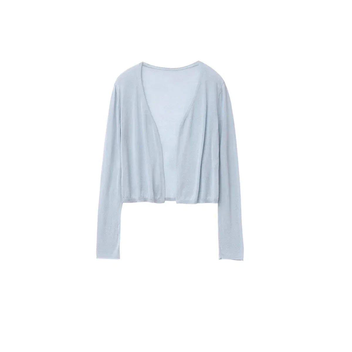 Blue Lyocell Sunscreen Cardigan & Tank Top Set