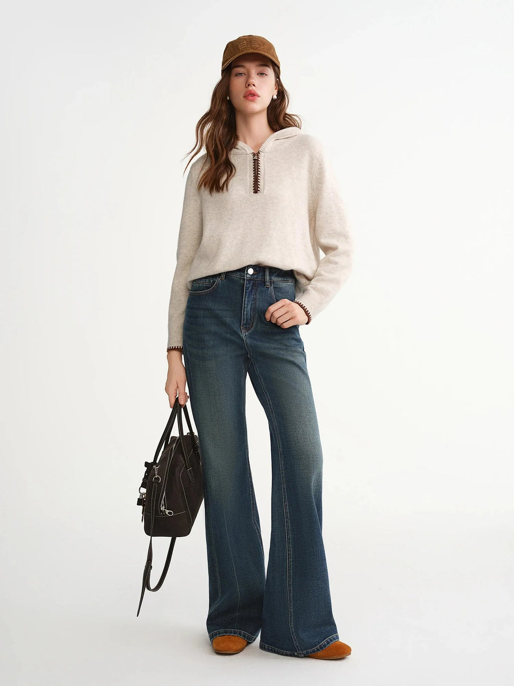 Women’s High-Waist Wide Leg Work Pants Stretchy Office Trousers