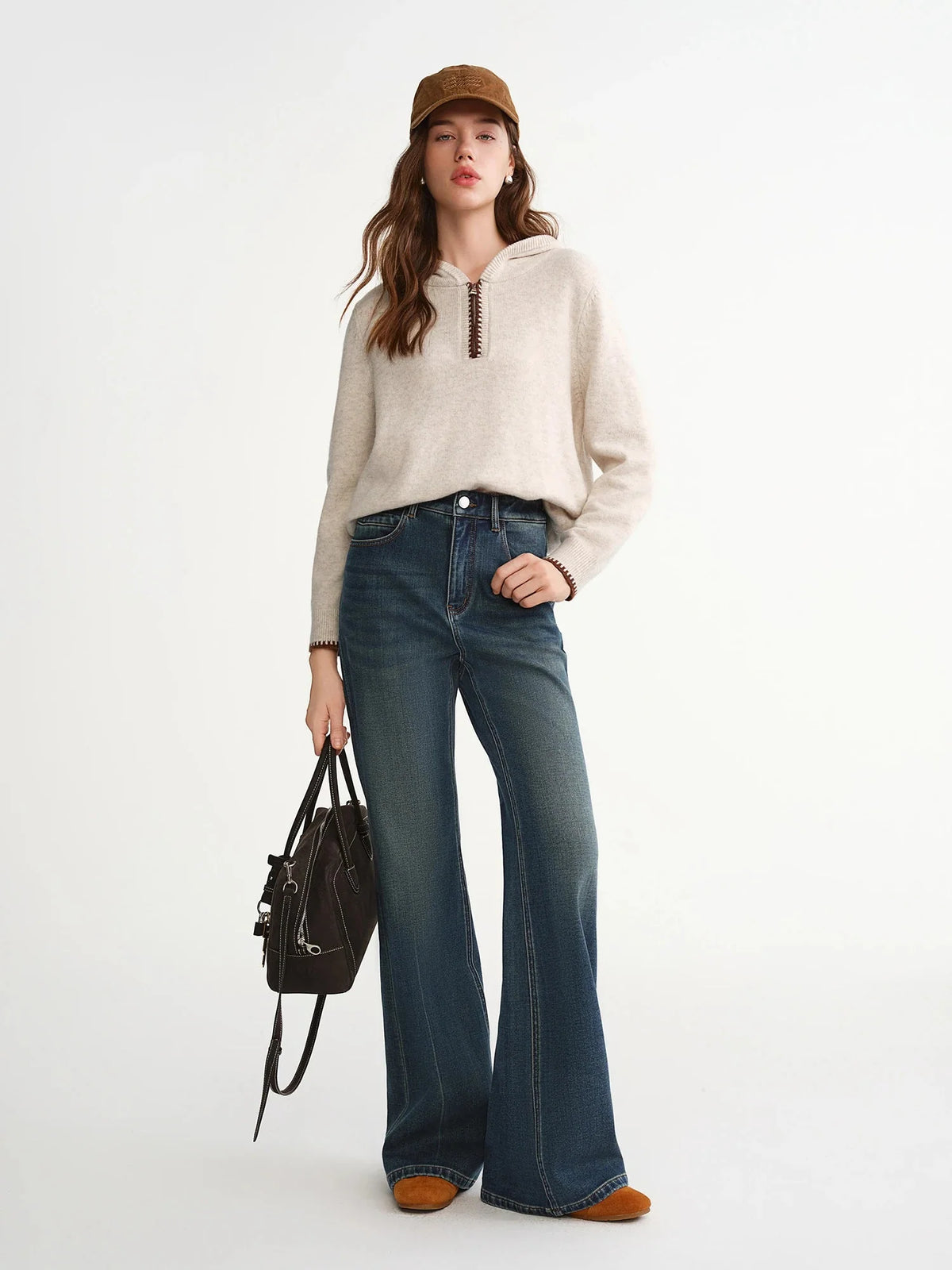 Women’s High-Waist Wide Leg Work Pants Stretchy Office Trousers