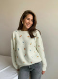 Autumn Printed Knitwear Top for Women