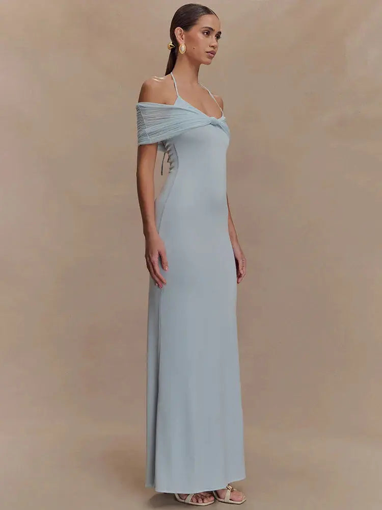 Elegant Off-Shoulder Backless Gown