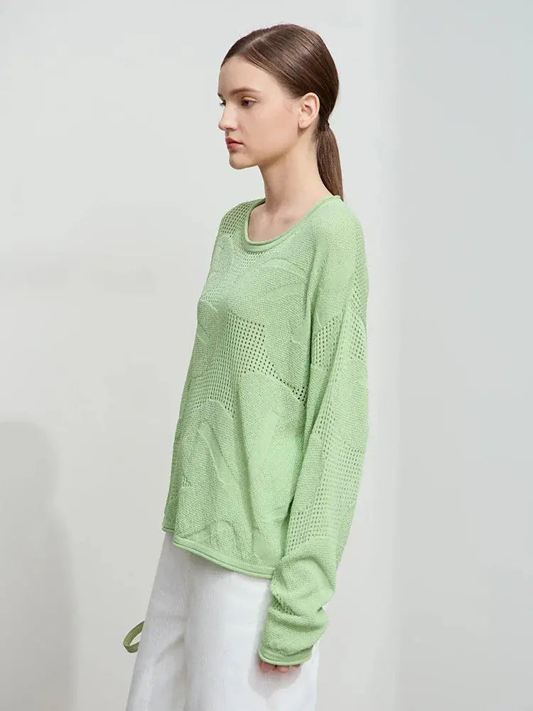 Minimalist Loose Hollow Knit Sweater