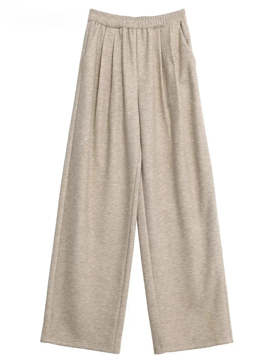 Women’s High Waisted Wide Leg Winter Pants Plush & Thick
