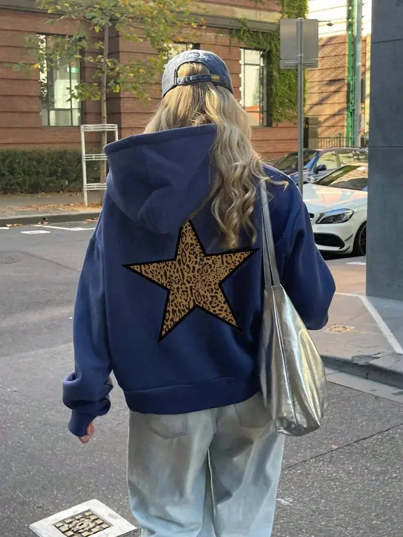 Casual Leopard Pentagram Hoody