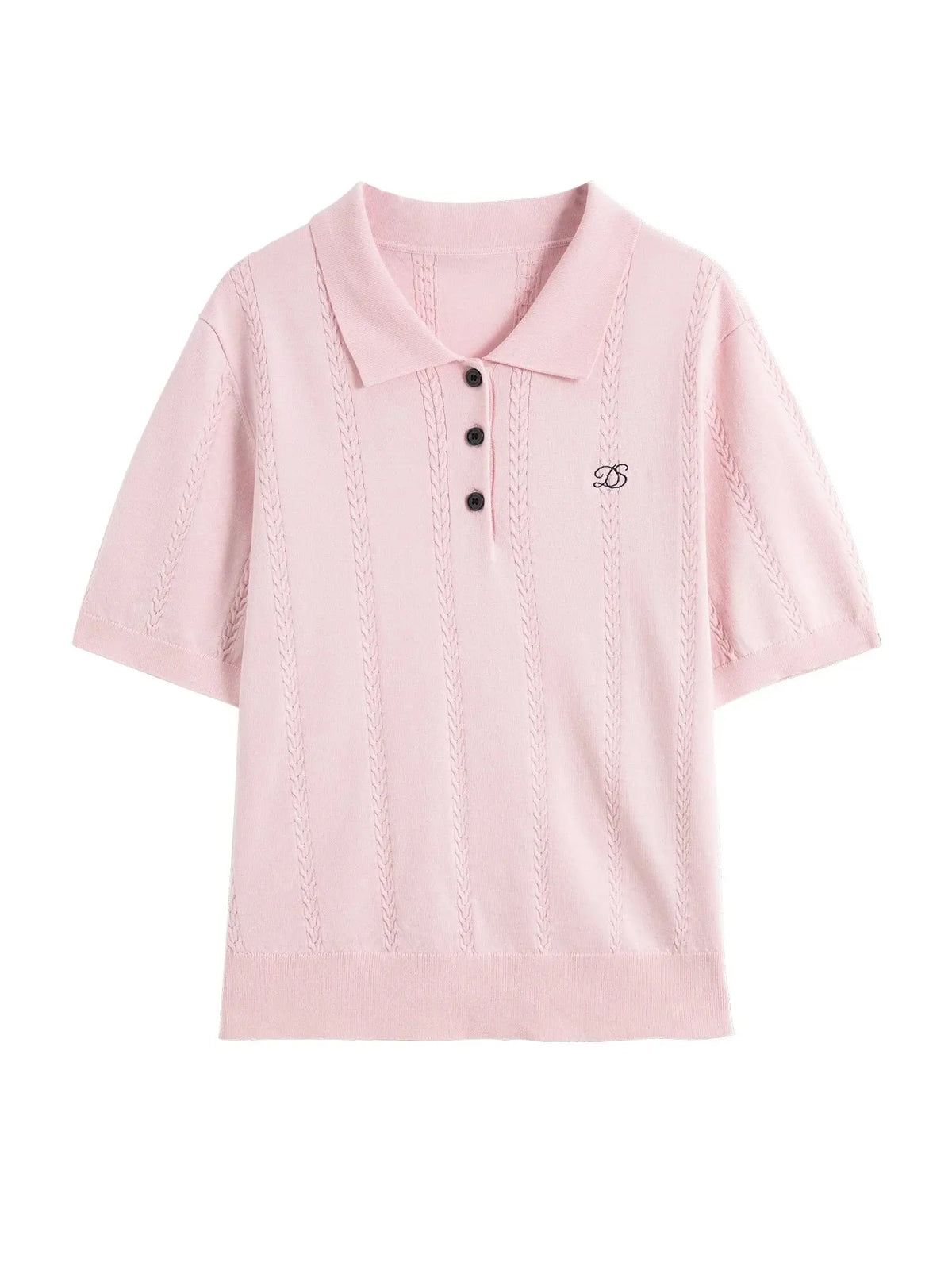 Plus Size Summer Lyocell Knit Polo Neck