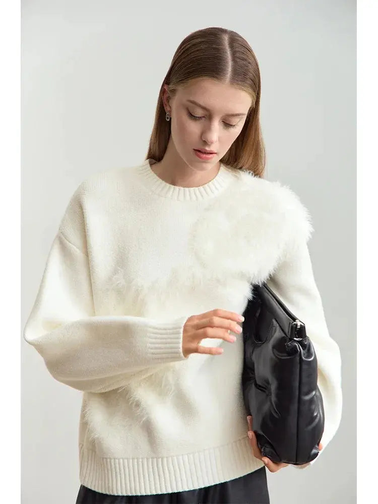 Women's Strawberry Jacquard Winter Sweater