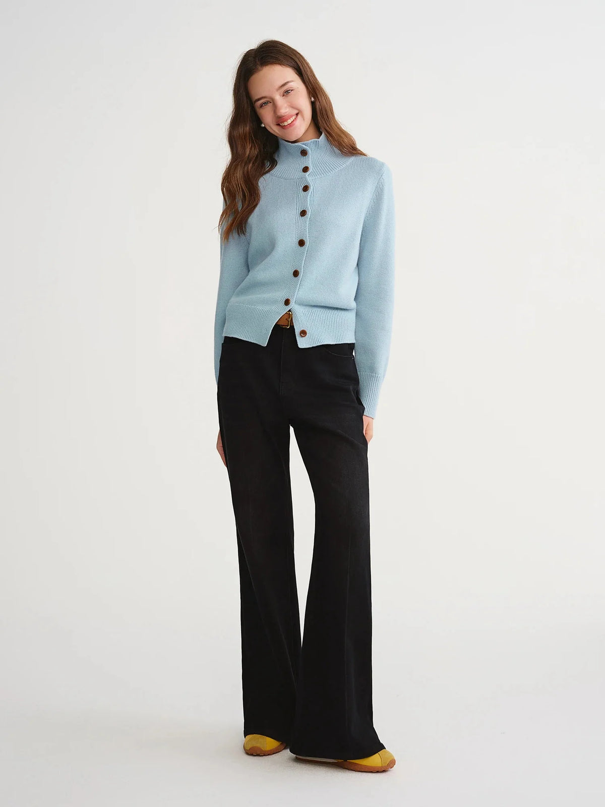 Women’s High-Waist Wide Leg Work Pants Stretchy Office Trousers