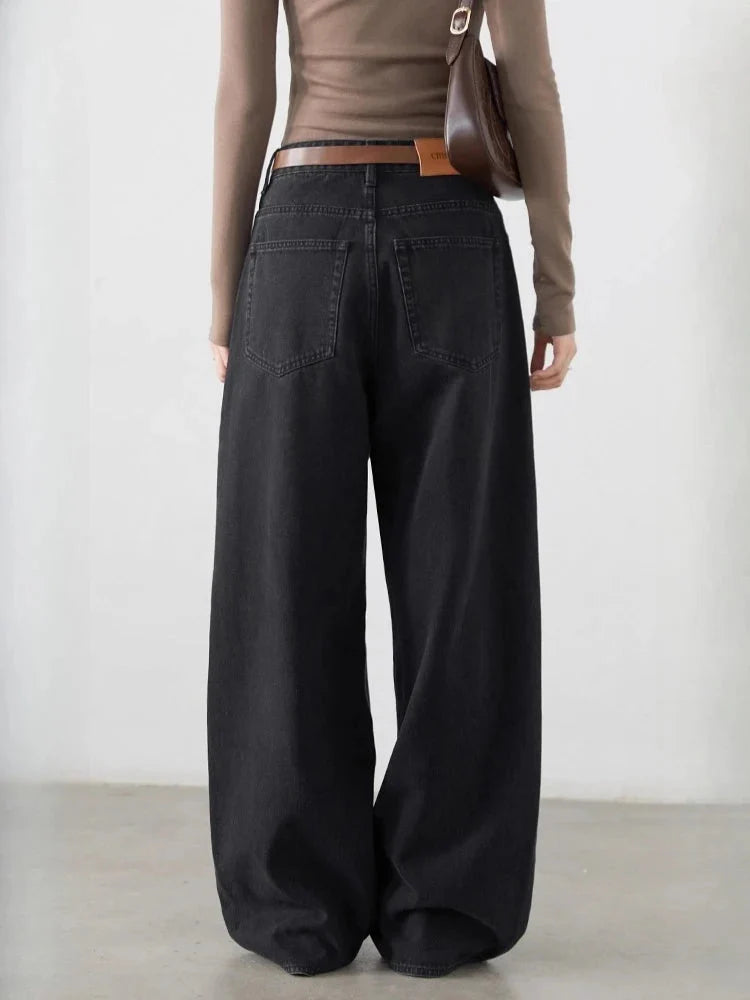 Plus Size Retro Wide Leg Jeans Spring & Autumn Denim