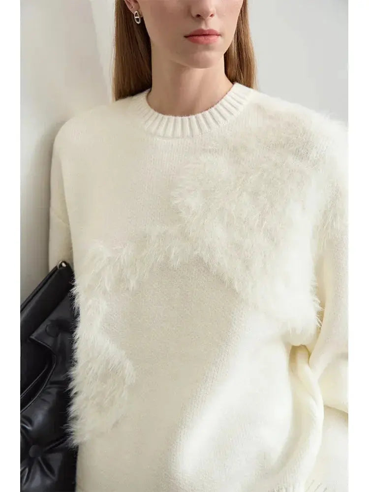 Women's Strawberry Jacquard Winter Sweater