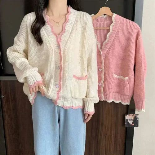 Autumn V-Neck Knitted Jumper