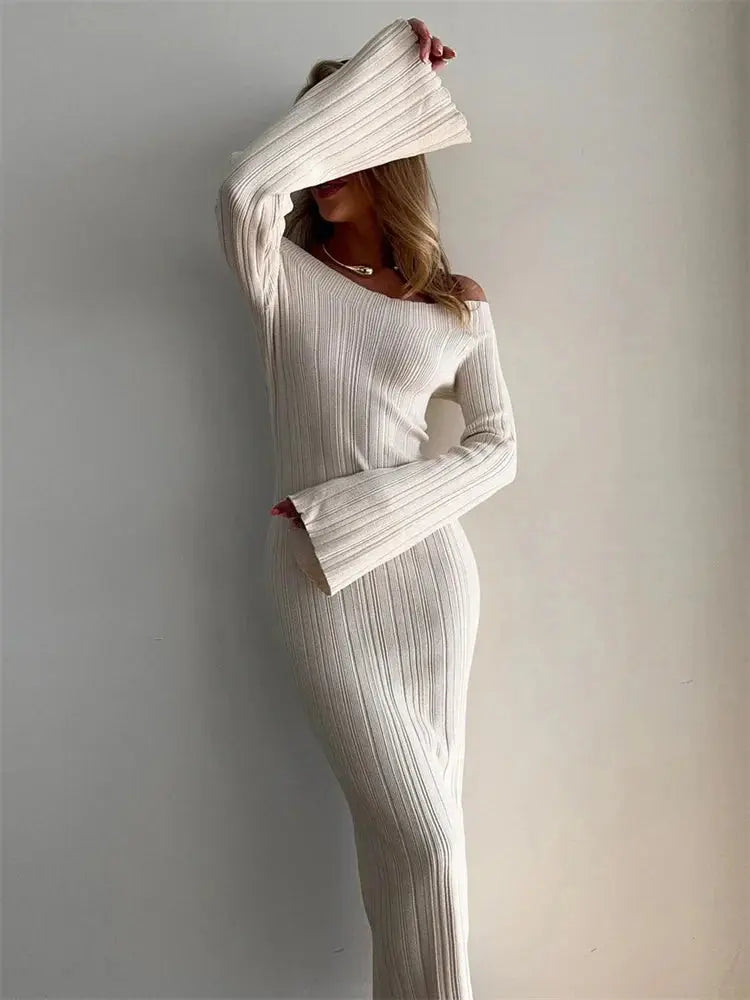Women's Elegant High-Waist Slim Backless Dress