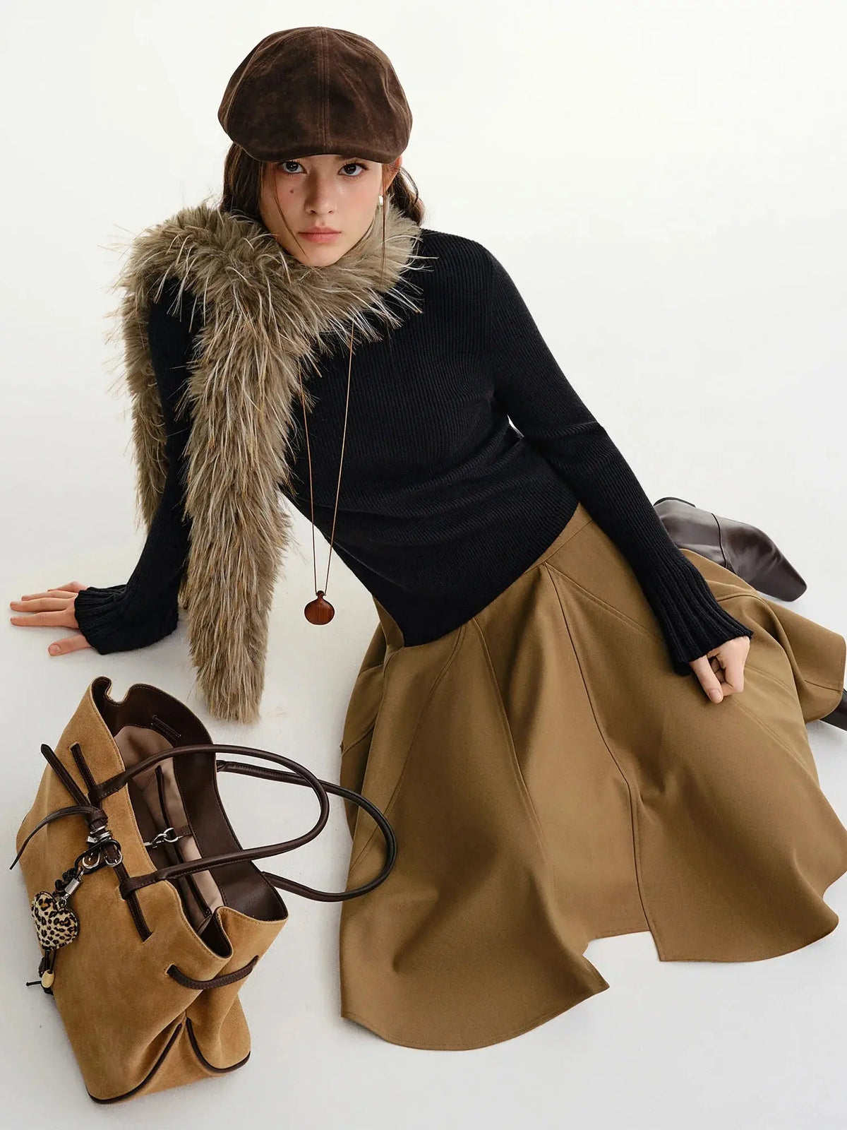Women's Relaxed Fit Asymmetric Hem Winter Sweater