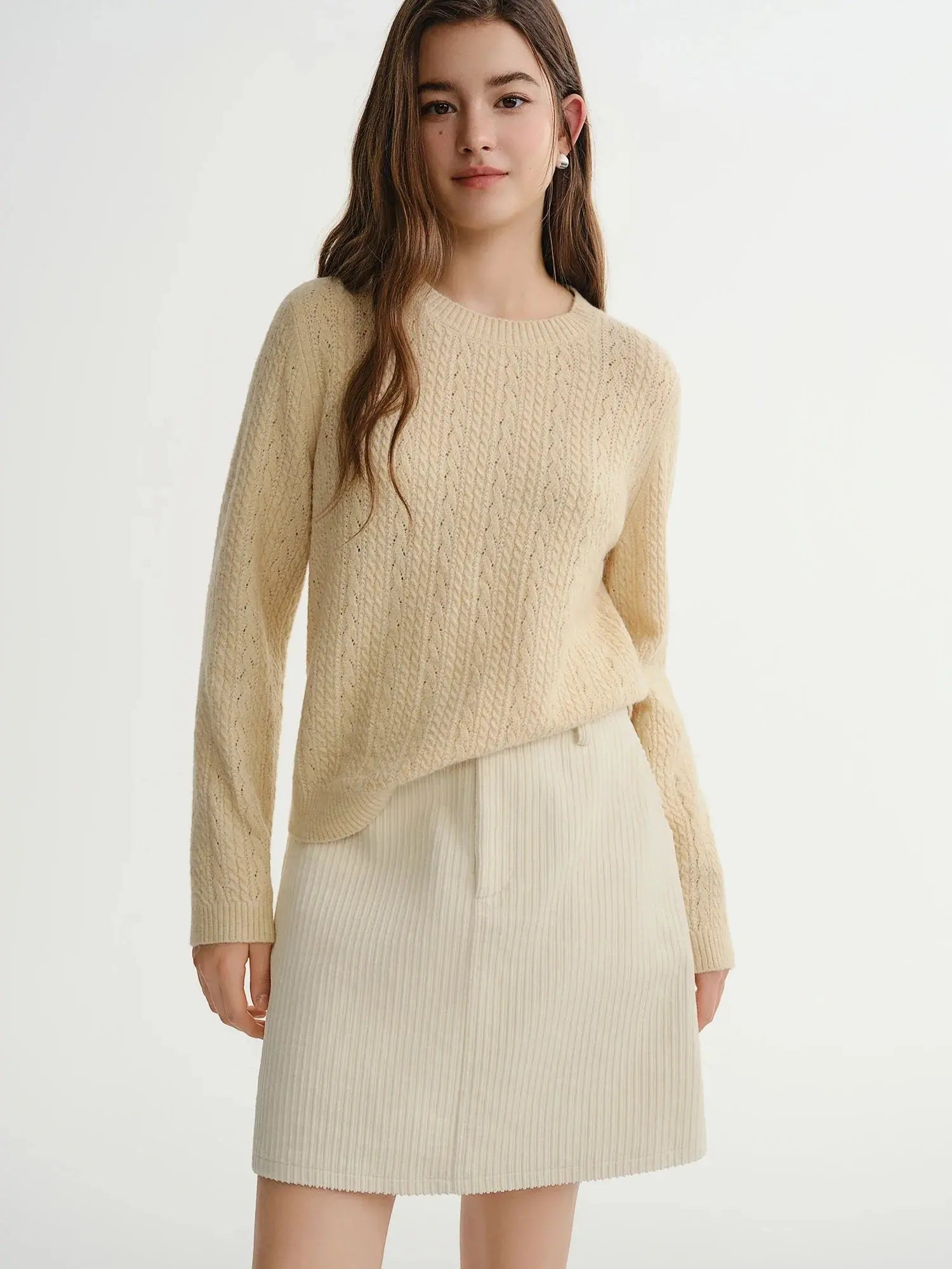 Vintage Charm: Plus Textured Knit Pullover