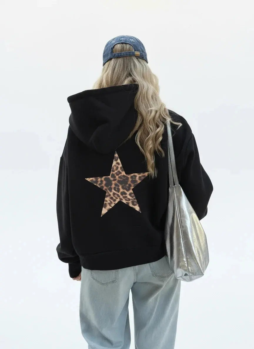 Casual Leopard Pentagram Hoody