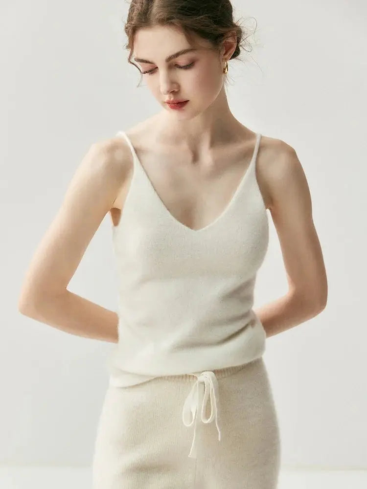 Women's 100% Cashmere V-Neck Vest