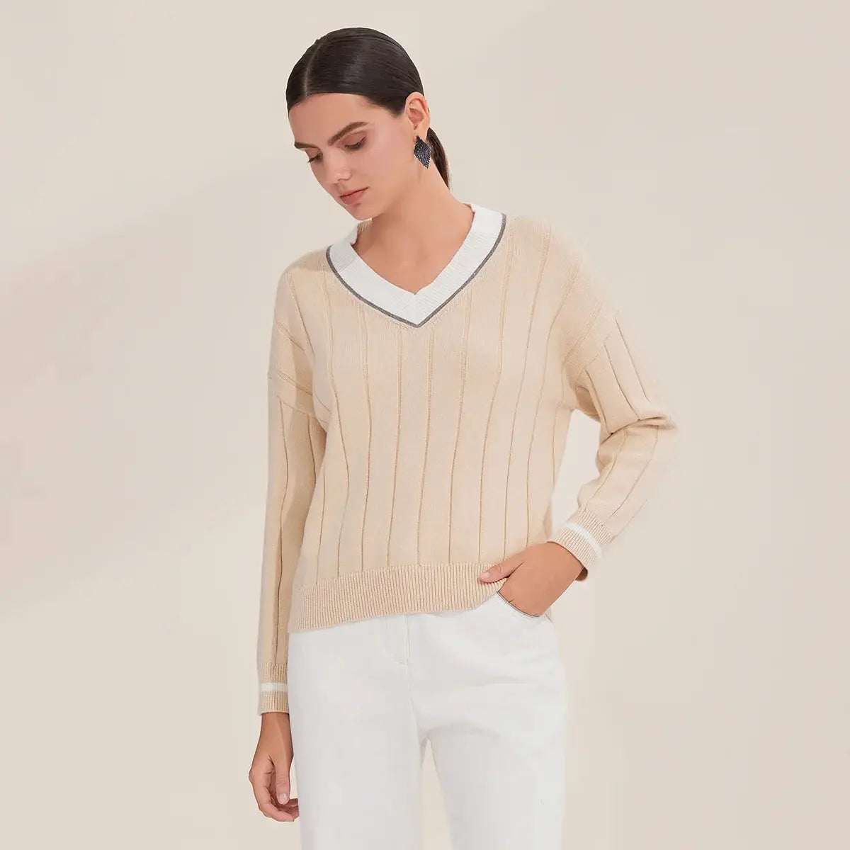 Women’s Luxe Cotton V-Neck