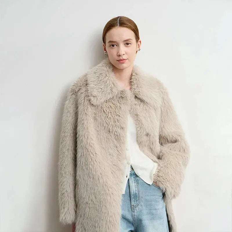 Women's Loose-Fit Turn-Down Collar Coat