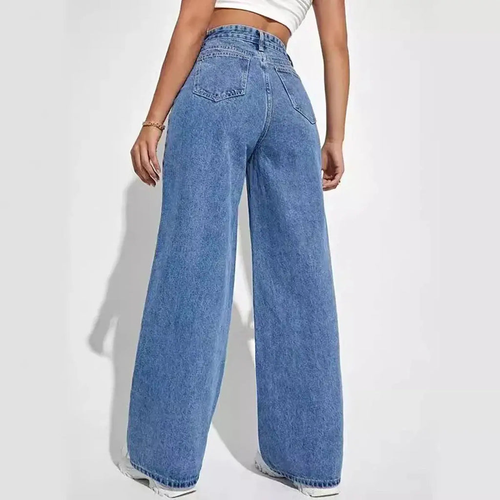 The New Dark Blue Wide-Leg Straight Jean: Effortlessly Stylish