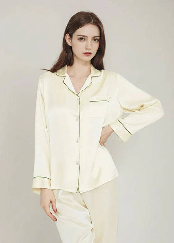 Women’s Mulberry Silk Pajama Set Long Sleeve Summer