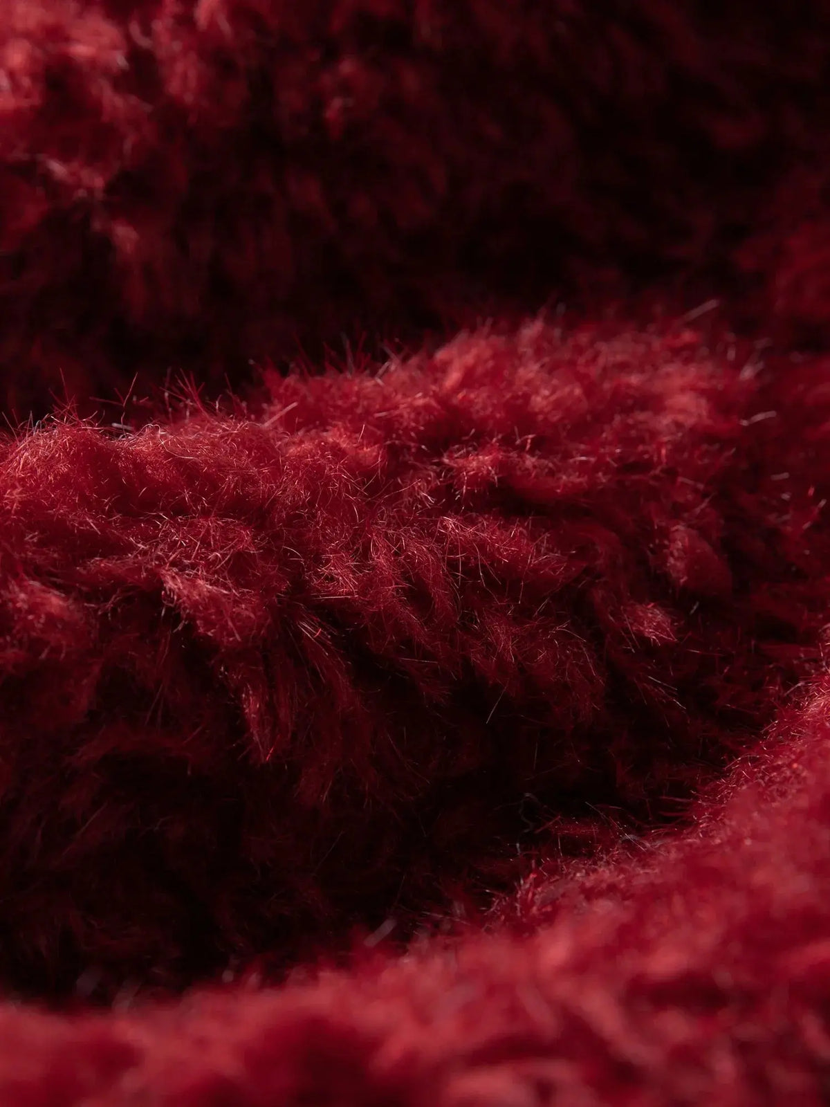 Plus Size Burgundy Faux Fur Coat