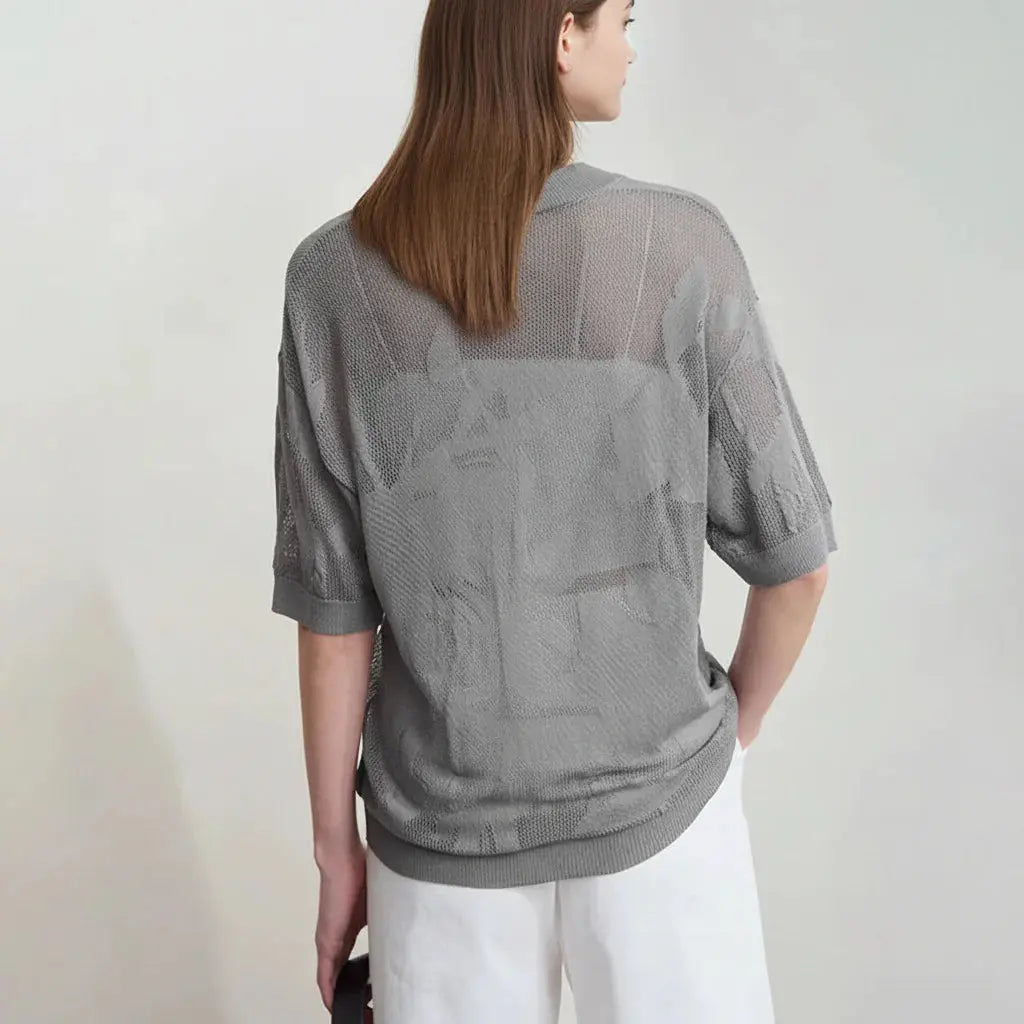 Minimalist Hollow-Out Knit Top