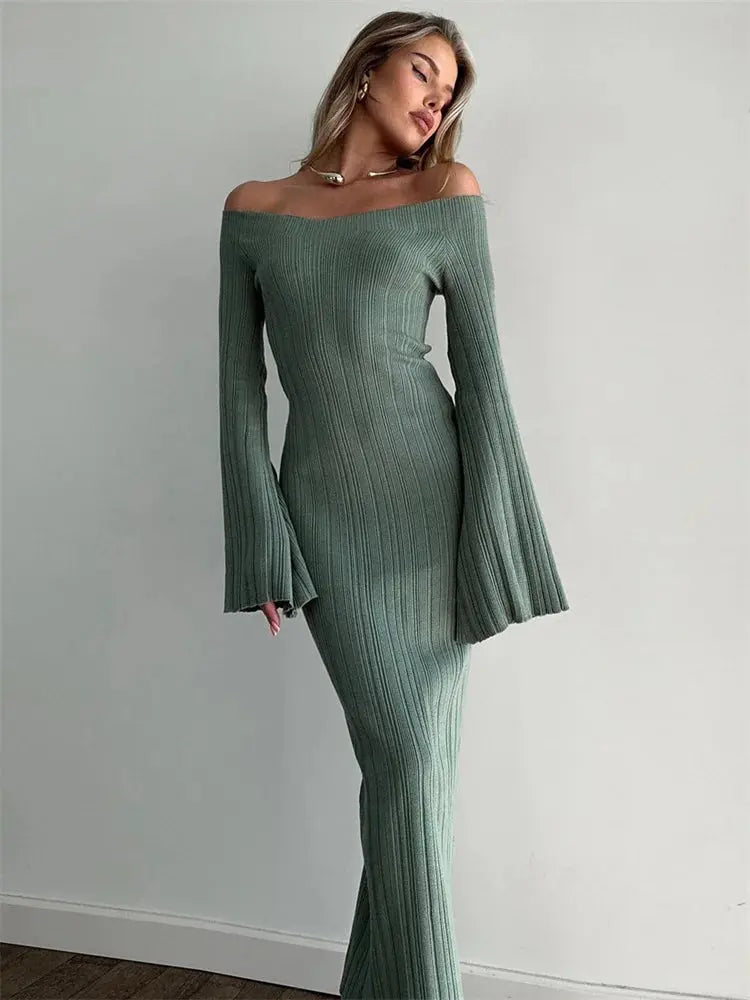 Women's Elegant High-Waist Slim Backless Dress