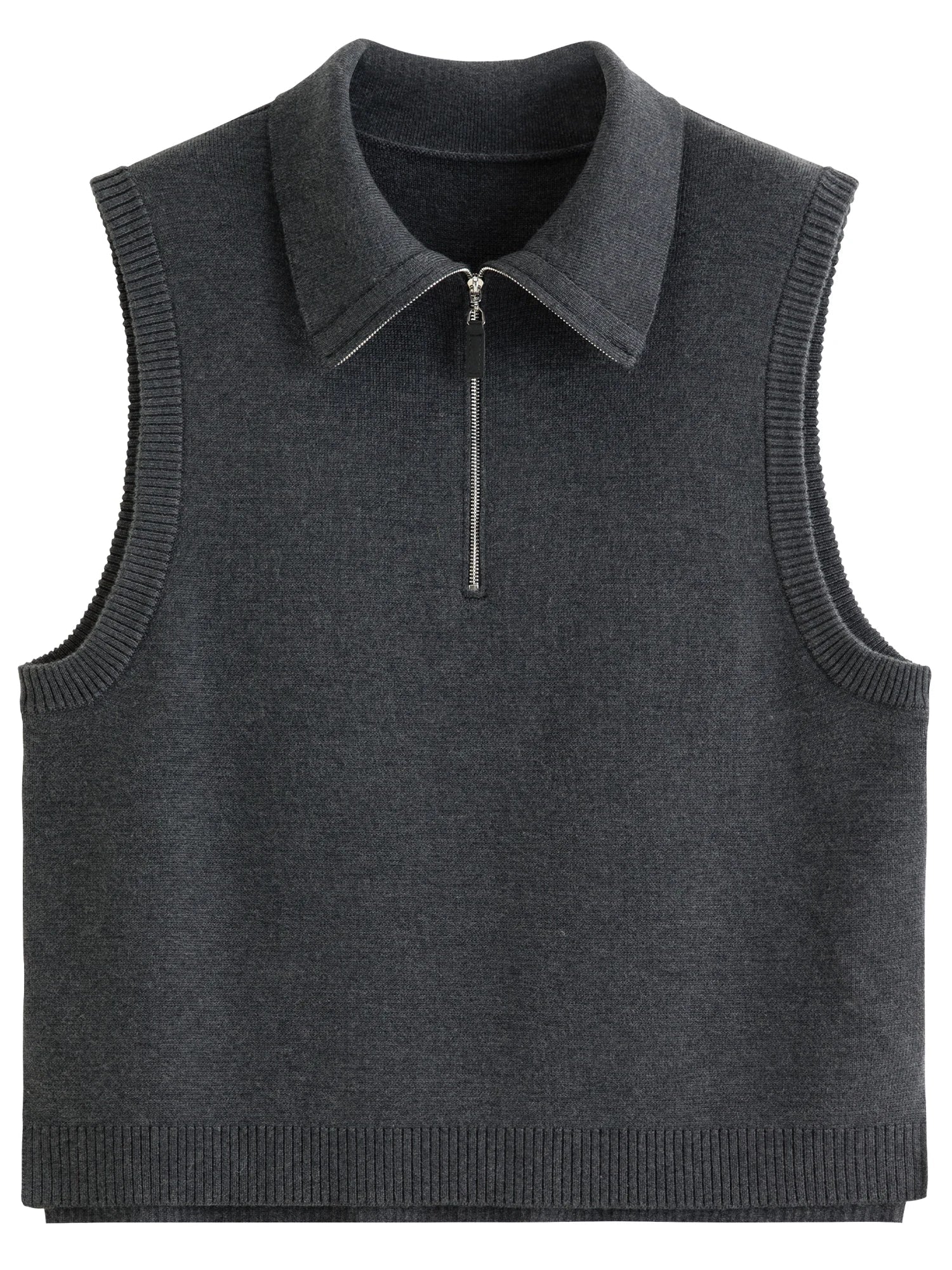 Lapel Knit Vest Chic Button-Up Spring Waistcoat