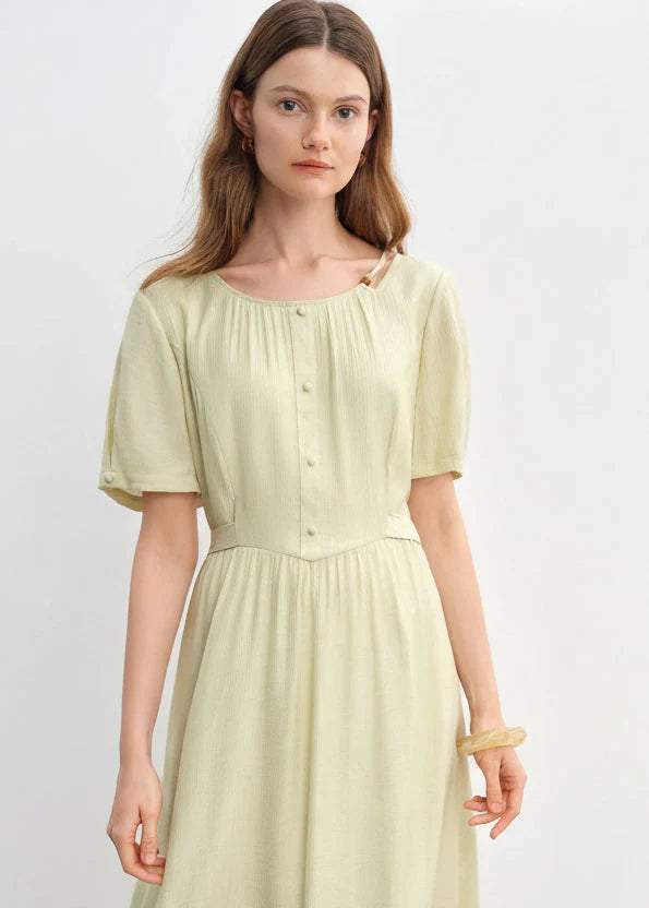 Summer Beaded Midi Dress Slim Fit Commuter Style