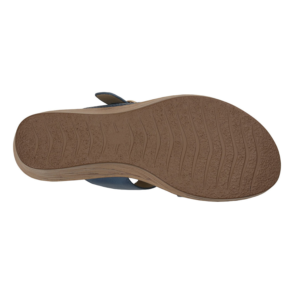 Women's Odalis Blue Wedge Sandals with Buckle