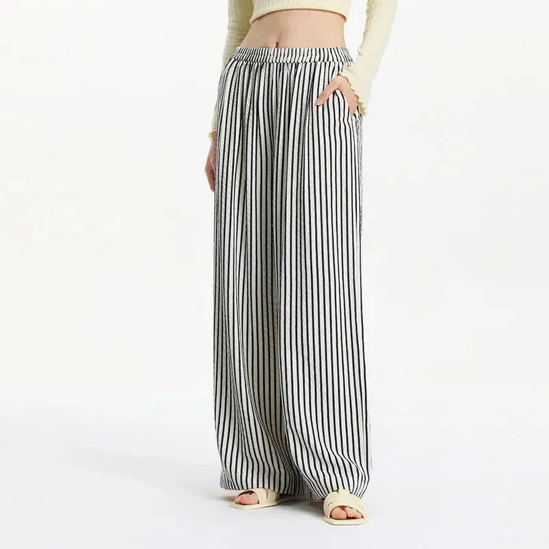 Women's Striped Wide Leg Pants