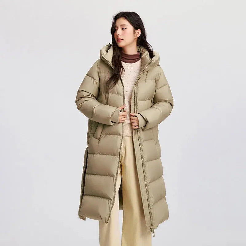 Women’s Long Hooded Goose Down Jacket