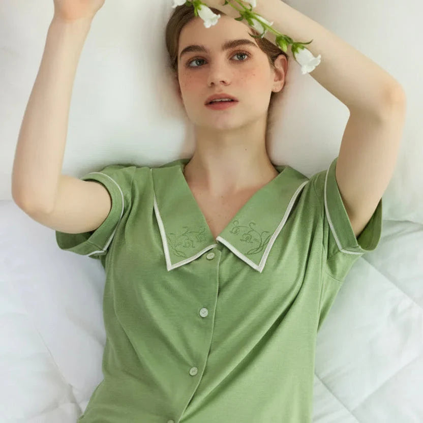 Womens Pajamas Short Sleeve Set