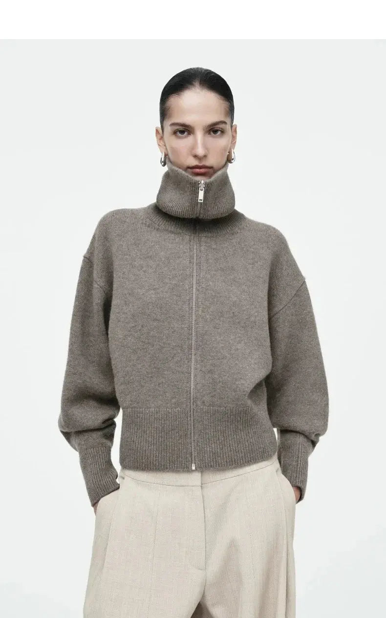 Waist-Cinching Knitted Jacket Casual Standard Fit