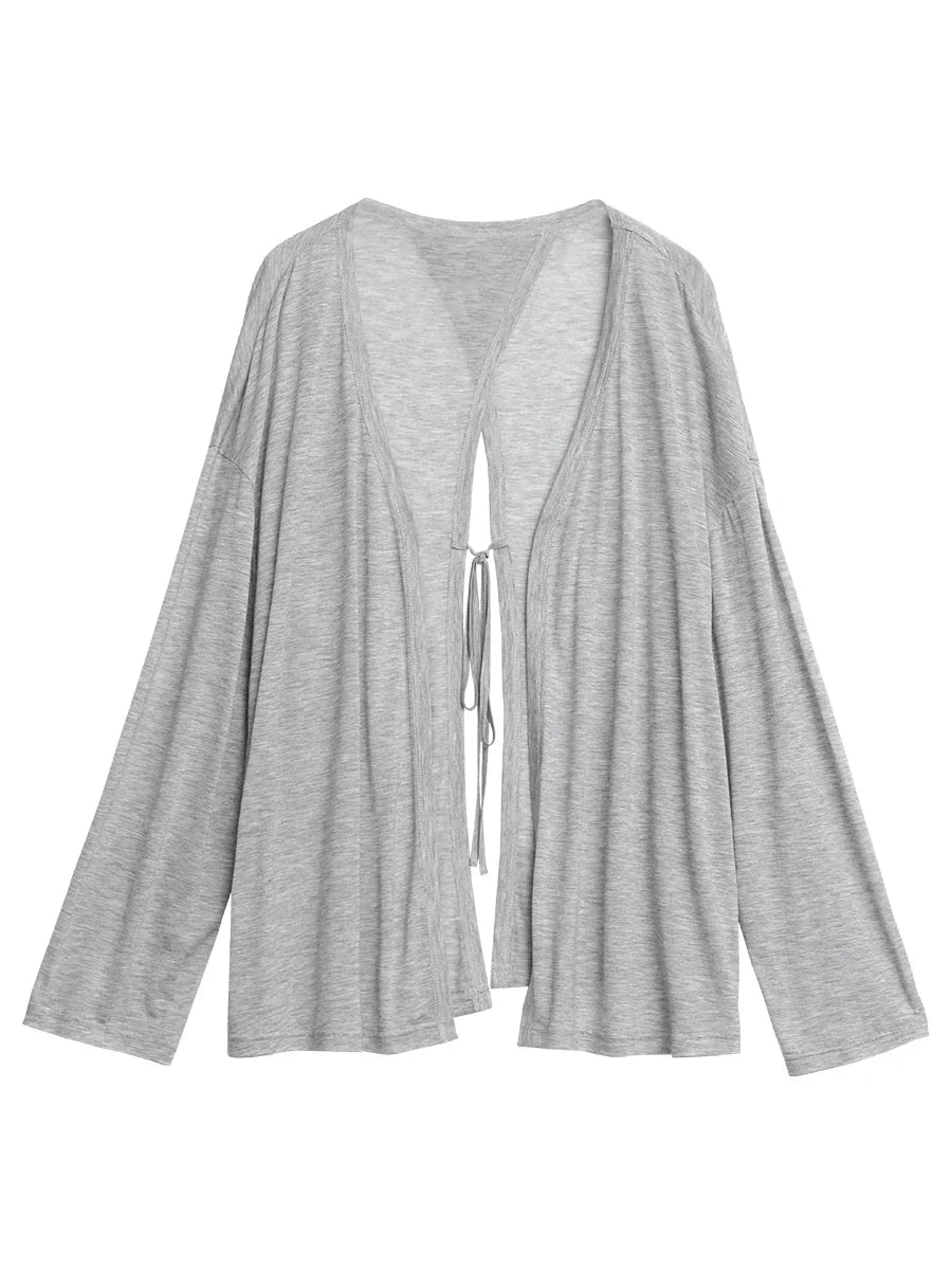 Lace-Up Summer Cardigan Sun Protection Shawl Coat