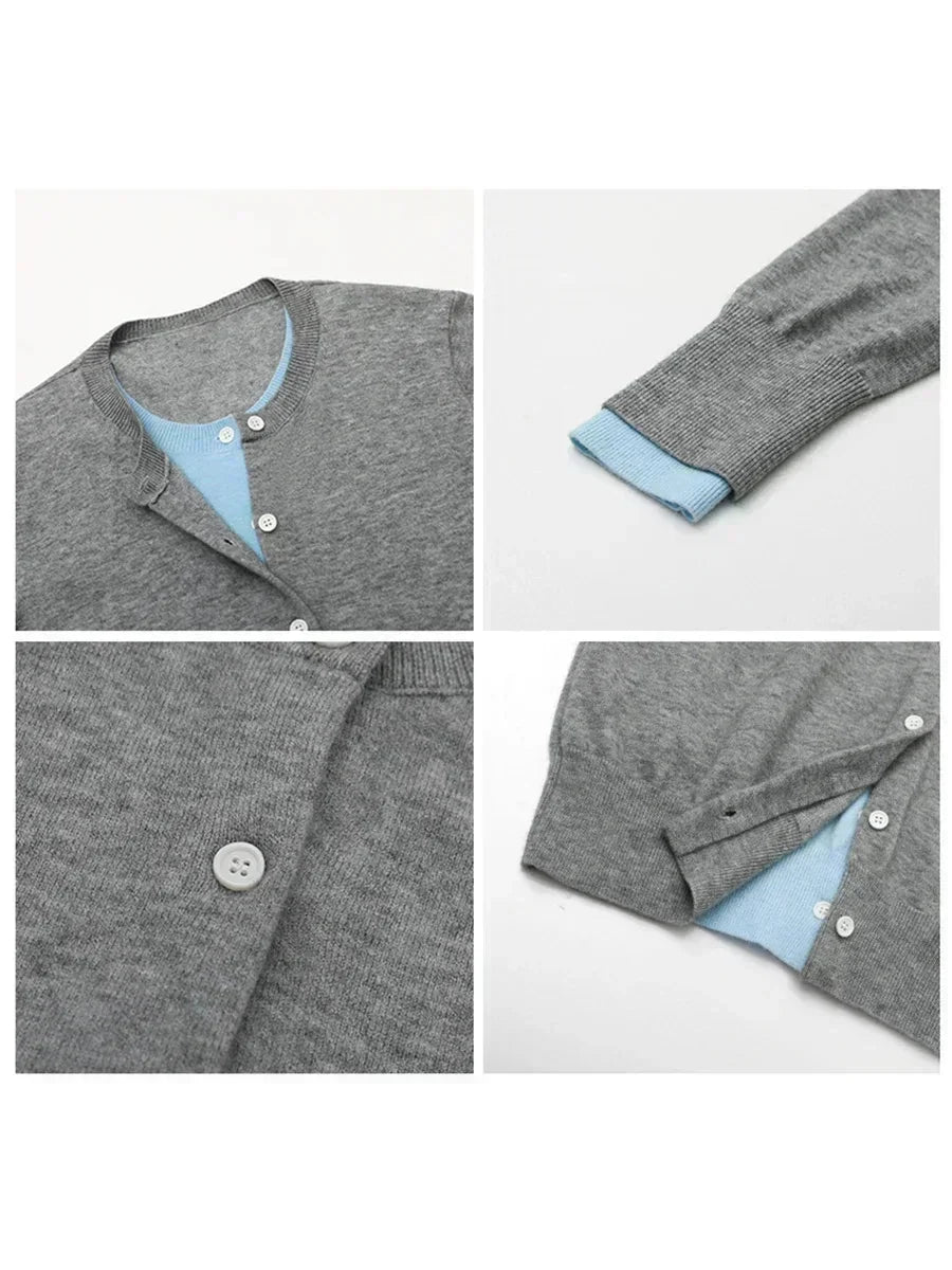 O-Neck Knit Cardigan Loose Single-Breasted Sweater