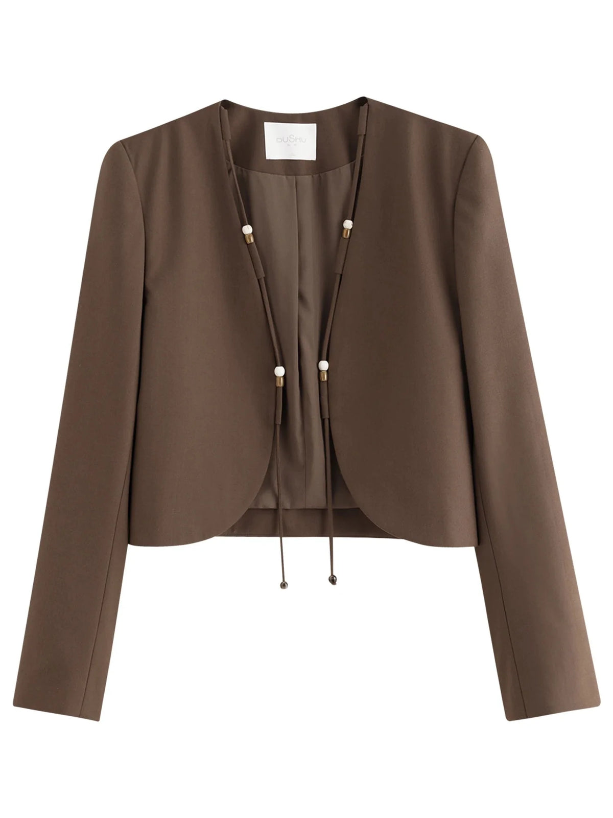 Plus Size Beaded Short Elegant Curved Autumn Jacket